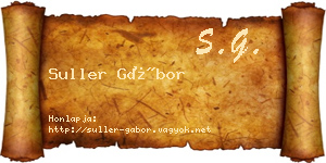 Suller Gábor névjegykártya